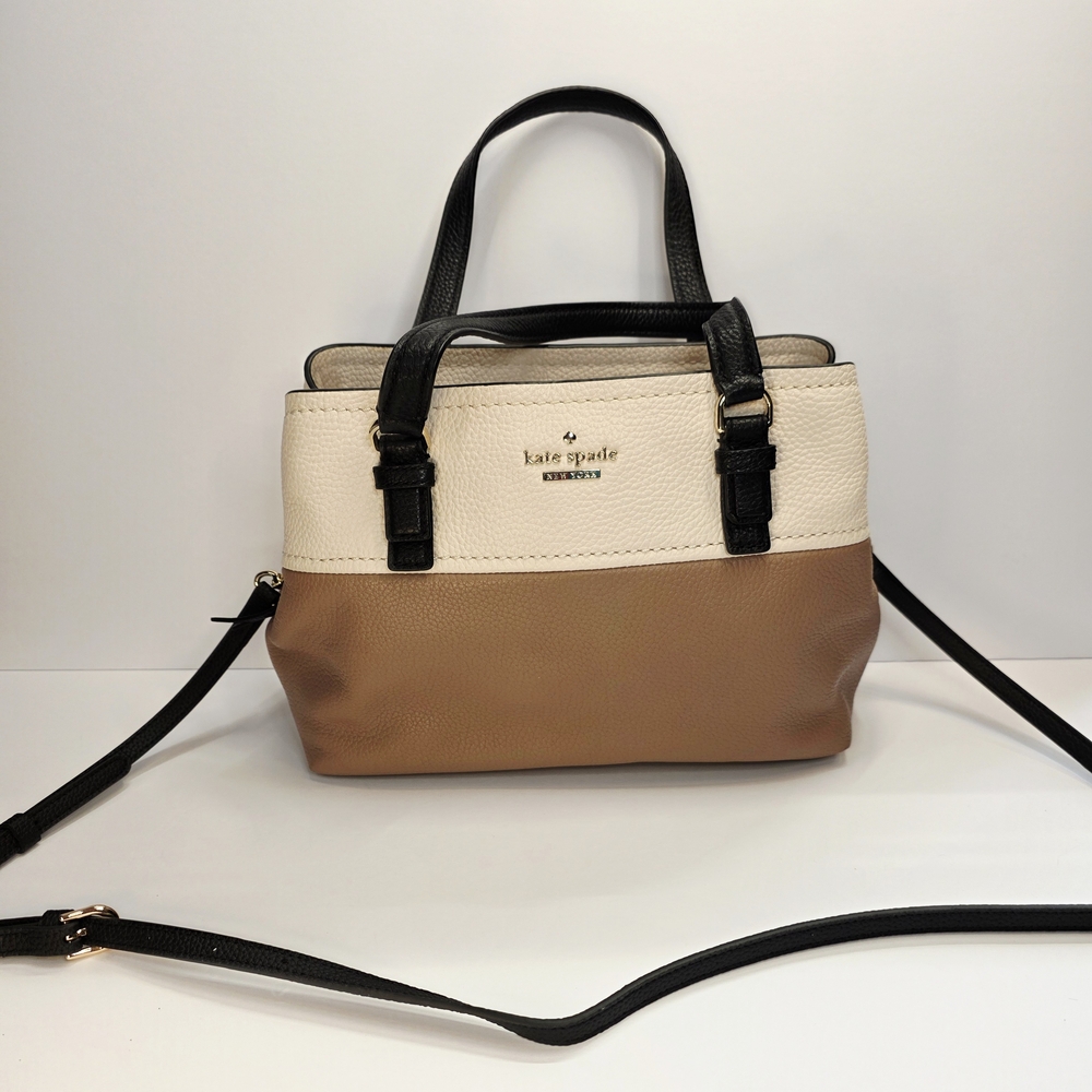 Kate Spade Black & Toasty Pebbled Leather Jackson Street Octavia Crossbody - Picture 2 of 15